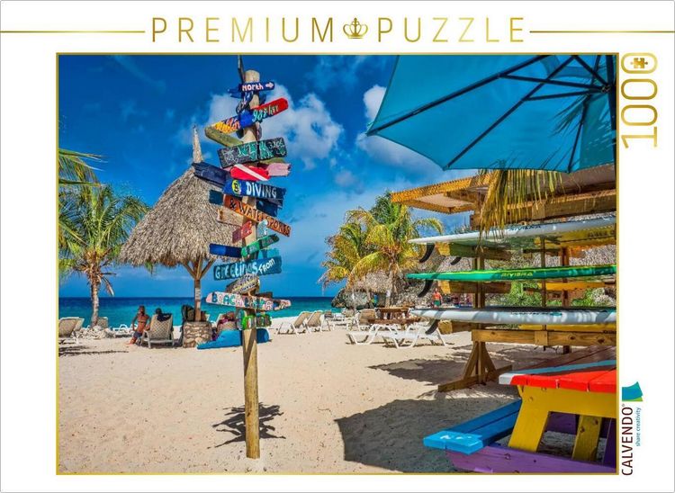 Produktbild: CALVENDO Puzzle Cura&ccedil;ao - bunte Insel in der Karibik | 1000 Teile Lege-Gr&ouml;&szlig;e 64x48cm Foto-Puzzle f&uuml;r gl&uuml;ckliche Stunden