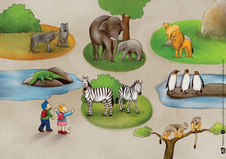 Produktbild: Im Zoo mit Emma und Paul. Kamishibai Bildkartenset.