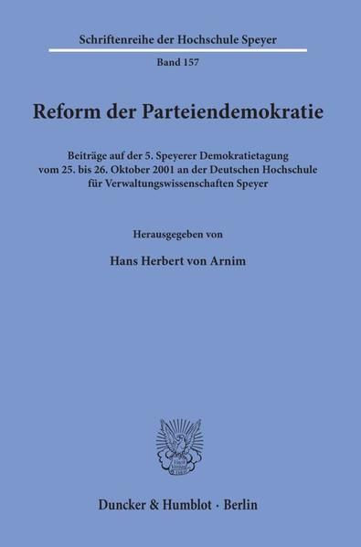 Produktbild: Reform der Parteiendemokratie.