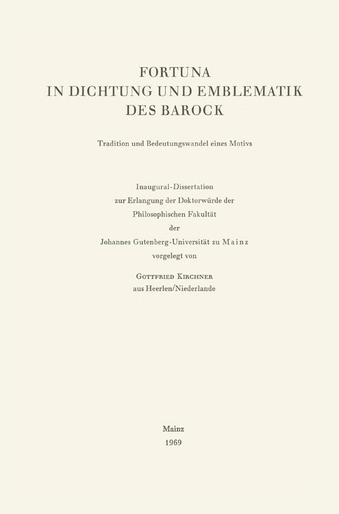 Produktbild: Fortuna in Dichtung und Emblematik des Barock