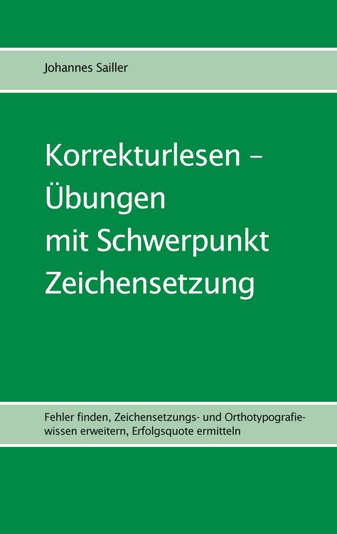 Produktbild: Korrekturlesen - &Uuml;bungen mit Schwerpunkt Zeichensetzung