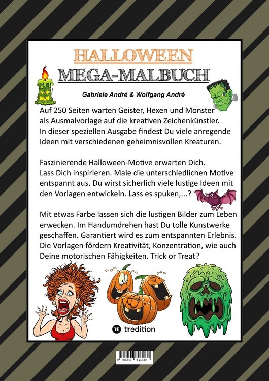 Produktbild: Xxl Mega Malbuch - Halloween - 250 Tolle Motive - Geister - Hexen - Monster - Vampire - Zombies - K&uuml;rbise - Villen