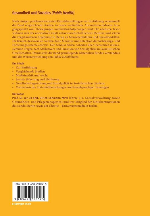 Produktbild: Gesundheit und Soziales (Public Health)