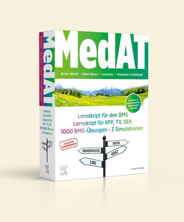 Produktbild: MedAT Kompendium - Lernskript f&uuml;r den BMS, Lernskript f&uuml;r KFF, TV, SEK, BMS-&Uuml;bungen, Simulationen im Schuber