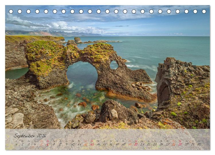 Produktbild: Naturwunder in Island (Tischkalender 2026 DIN A5 quer), CALVENDO Monatskalender