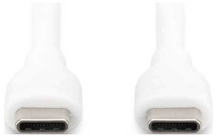 Produktbild: Digitus USB-C&reg; Kabel USB 2.0 USB-C&reg; Stecker 1.00m Wei&szlig; (matt) exzellente Alterungseigenschaften, Flexibel, flexibler Innenleiter