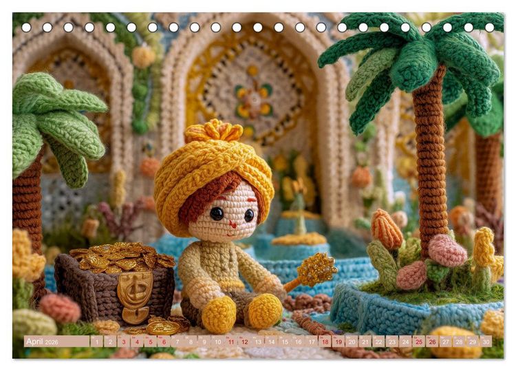 Produktbild: Amigurumi Erz&auml;hlzauber. Fantastische Geschichten als H&auml;kelkunst inszeniert (Tischkalender 2026 DIN A5 quer), CALVENDO Monatskalender