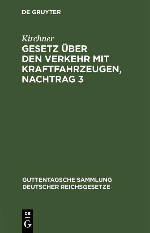 Produktbild: Gesetz &uuml;ber den Verkehr mit Kraftfahrzeugen, Nachtrag 3