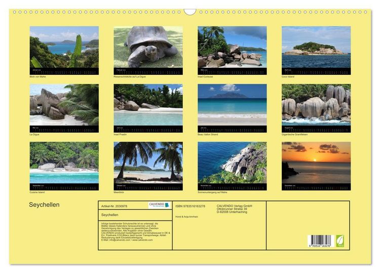 Produktbild: Seychellen (Wandkalender 2026 DIN A2 quer), CALVENDO Monatskalender