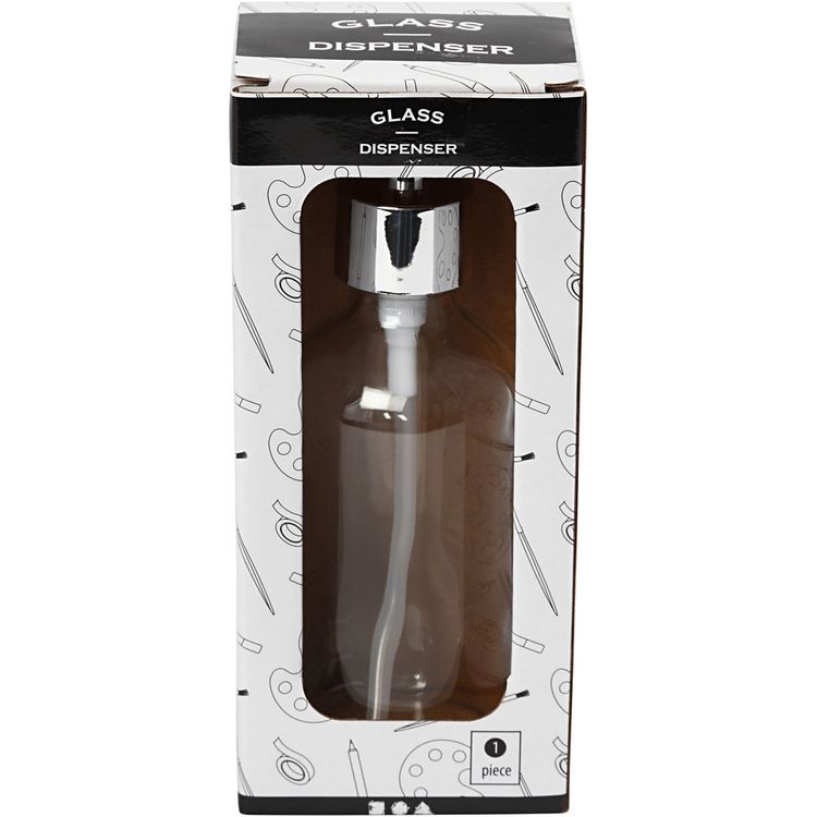 Produktbild: Creativ Company Seifenspender, H 19,3 cm, D 6,3 cm, 230 ml, Transparent, 1 Stk