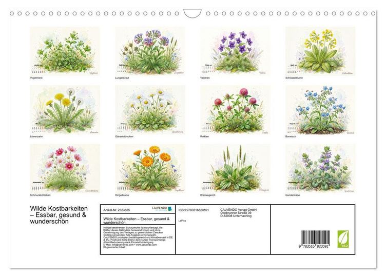 Produktbild: Wilde Kostbarkeiten &ndash; Essbar, gesund & wundersch&ouml;n (Wandkalender 2027 DIN A3 quer), CALVENDO Monatskalender