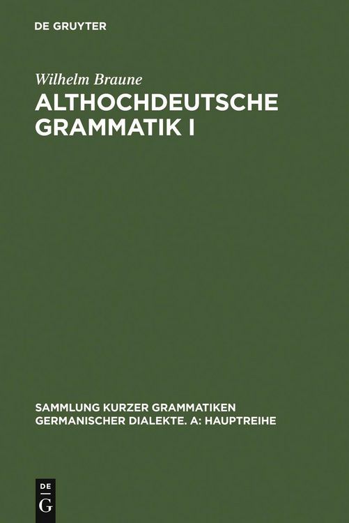 Produktbild: Althochdeutsche Grammatik I