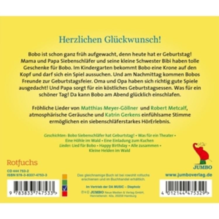Produktbild: Bobo Siebenschl&auml;fer hat Geburtstag! (Geschichten F,1 Audio-CD