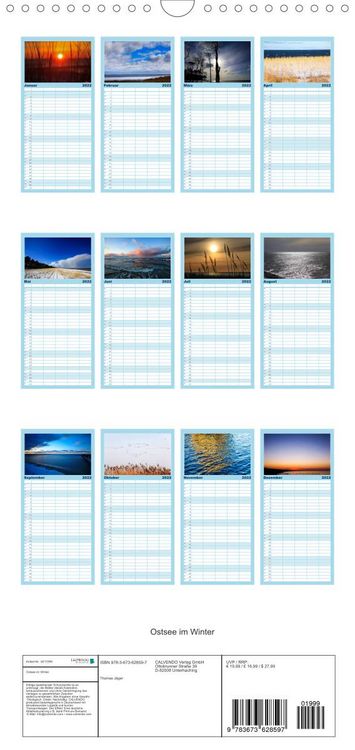 Produktbild: Familienplaner Ostsee im Winter (Wandkalender 2022 , 21 cm x 45 cm, hoch)