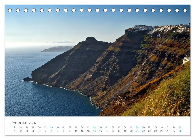 Produktbild: Santorin - Perle der Kykladen (Tischkalender 2026 DIN A5 quer), CALVENDO Monatskalender