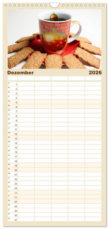 Produktbild: Familienplaner 2026 - Der Kaffee ist fertig mit 5 Spalten (Wandkalender, 21 x 45 cm) CALVENDO