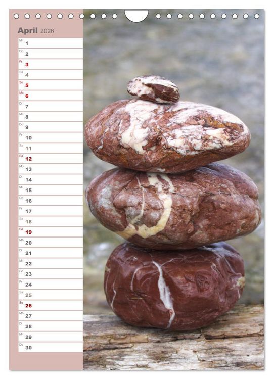 Produktbild: Steinmanderl - Der Steinm&auml;nnchen Geburtstagskalender (Wandkalender 2026 DIN A4 hoch), CALVENDO Monatskalender