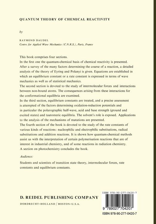 Produktbild: Quantum Theory of Chemical Reactivity