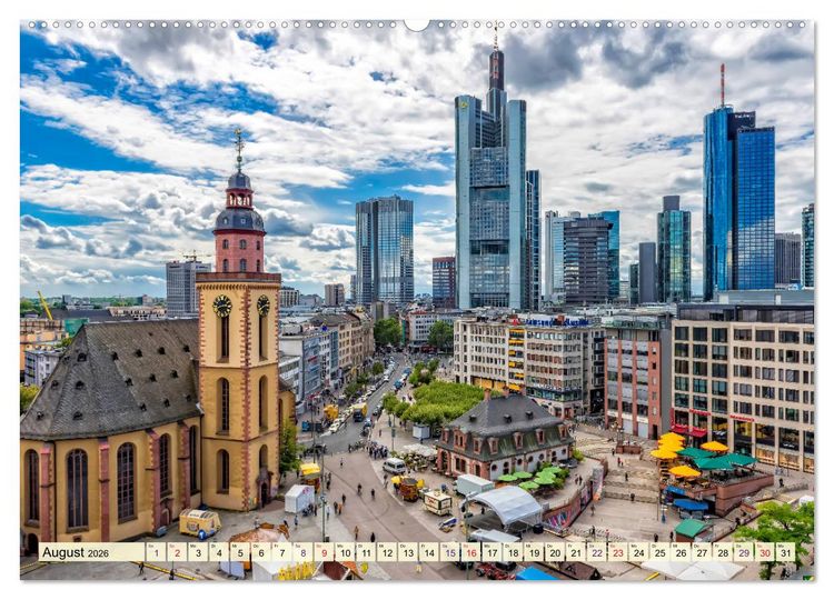 Produktbild: Frankfurt - meine Stadt mit viel Herz (hochwertiger Premium Wandkalender 2026 DIN A2 quer), Kunstdruck in Hochglanz