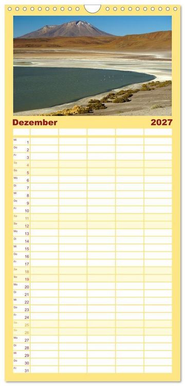 Produktbild: Familienplaner 2027 - Bolivien - Eine Wanderreise mit 5 Spalten (Wandkalender, 21 x 45 cm) CALVENDO