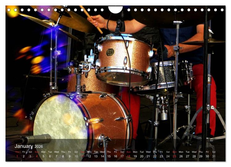 Produktbild: DRUMS ONSTAGE (Wall Calendar 2026 DIN A4 landscape), CALVENDO 12 Month Wall Calendar