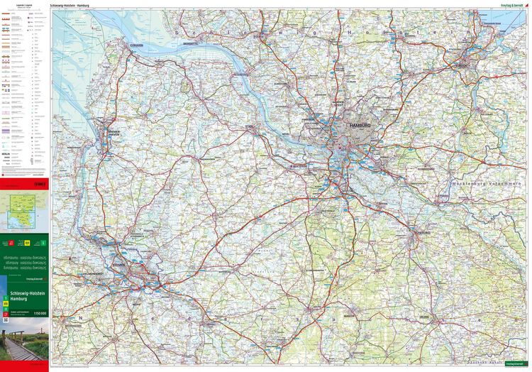 Produktbild: Freytag & berndt Stra&szlig;enkarte Schleswig-Holstein - Hamburg 1:150.000