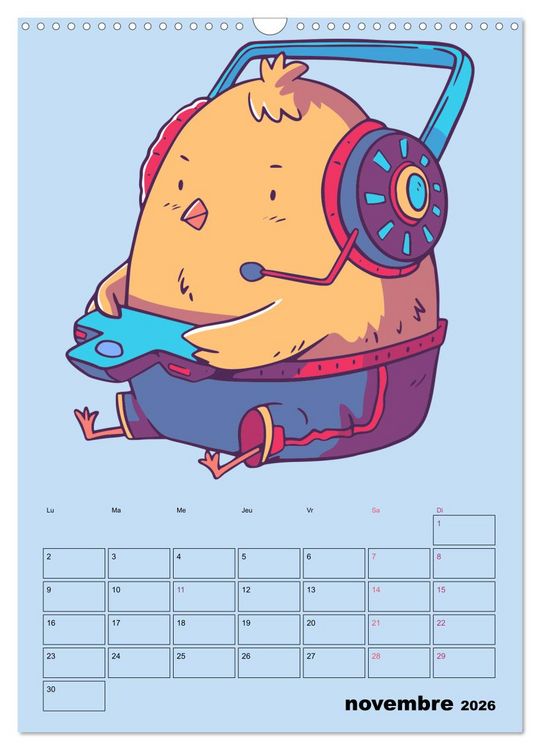 Produktbild: Animaux Gamers Amusants (Calendrier mural 2026 DIN A3 horizontal), CALVENDO calendrier mensuel