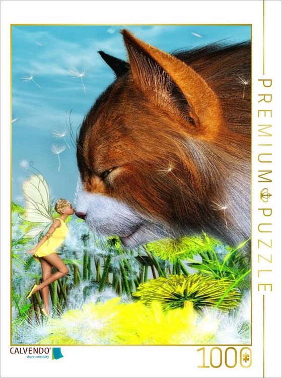 Produktbild: CALVENDO Puzzle K&uuml;&szlig; mich Katze | 1000 Teile Lege-Gr&ouml;&szlig;e 64x48cm Foto-Puzzle f&uuml;r gl&uuml;ckliche Stunden