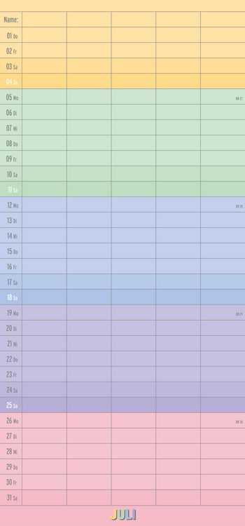 Produktbild: Familienplaner Regenbogen 2027