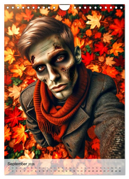Produktbild: Zombie Selfies - Ein humorvoller Blick auf das untote Dasein (Wandkalender 2026 DIN A4 hoch), CALVENDO Monatskalender