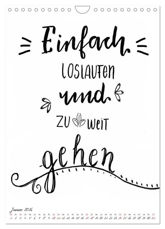 Produktbild: Spruch-Reich-handgeschriebene Spr&uuml;che von frech bis weise (Wandkalender 2026 DIN A4 hoch), CALVENDO Monatskalender