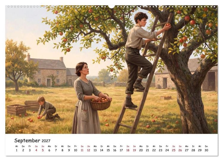 Produktbild: Zwischen Feld und Hof - Landleben vor &uuml;ber hundert Jahren (hochwertiger Premium Wandkalender 2027 DIN A2 quer), Kunstdruck in Hochglanz
