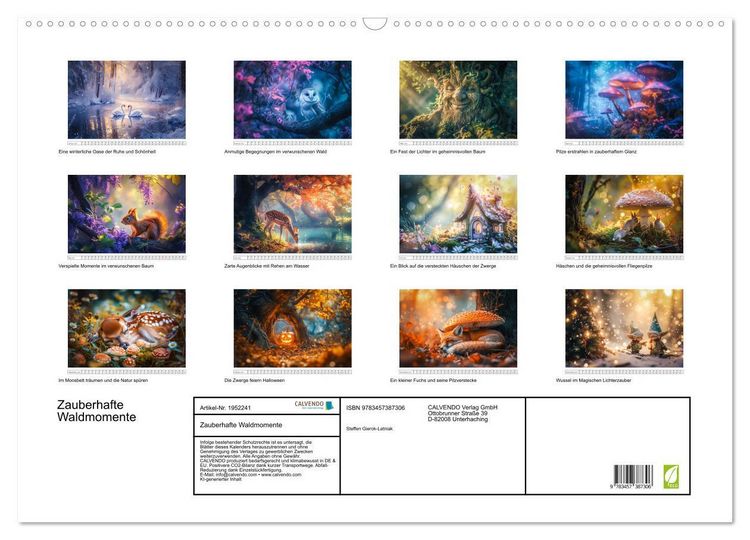Produktbild: Zauberhafte Waldmomente (Wandkalender 2026 DIN A2 quer), CALVENDO Monatskalender