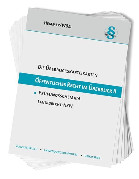 Produktbild: &Uuml;berblickskarteikarten &Ouml;ffentliches Recht im &Uuml;berblick II - NRW