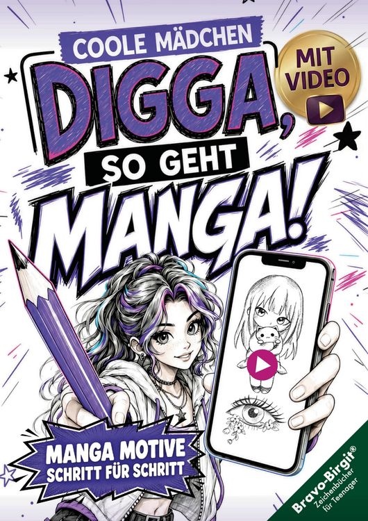Produktbild: Digga, so geht Manga! Zeichnen lernen mit Videos f&uuml;r M&auml;dchen ab 10 Jahren