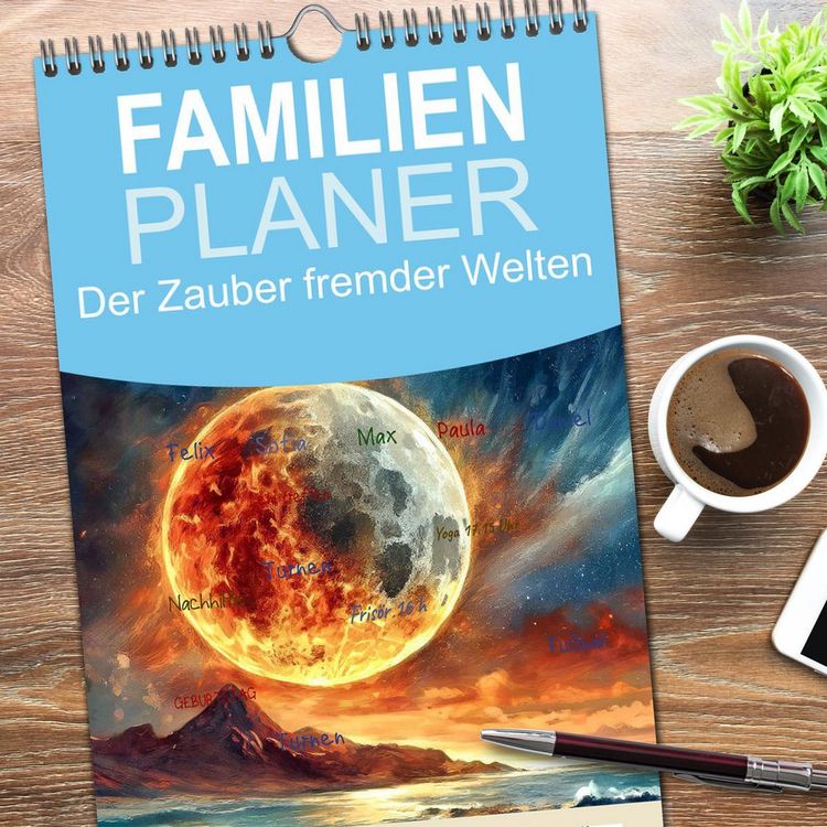 Produktbild: Familienplaner 2026 - Der Zauber fremder Welten mit 5 Spalten (Wandkalender, 21 x 45 cm) CALVENDO