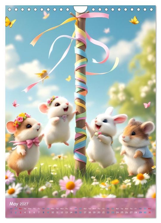 Produktbild: Cute Hamsters - For Kids - (Wall Calendar 2027 DIN A4 portrait), CALVENDO 12 Month Wall Calendar