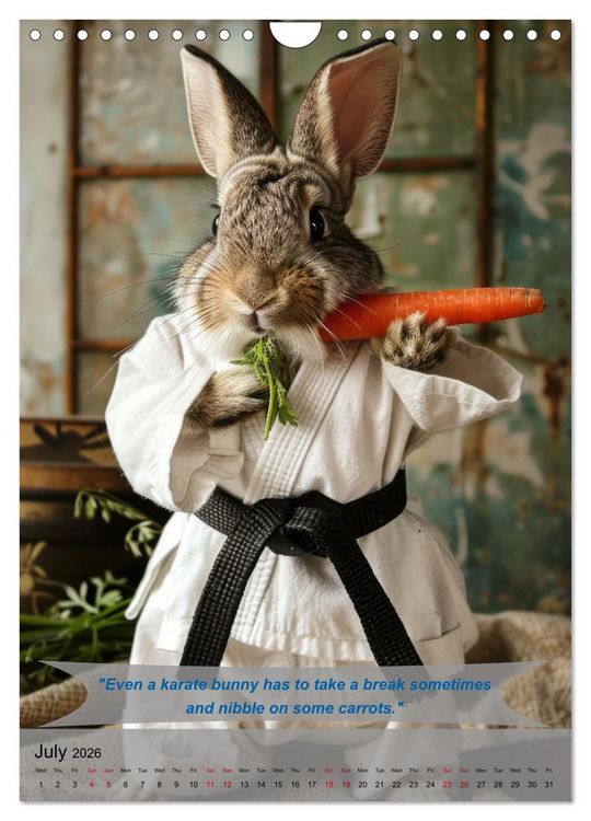 Produktbild: Great fun with animal karate fighters (Wall Calendar 2026 DIN A4 portrait), CALVENDO 12 Month Wall Calendar
