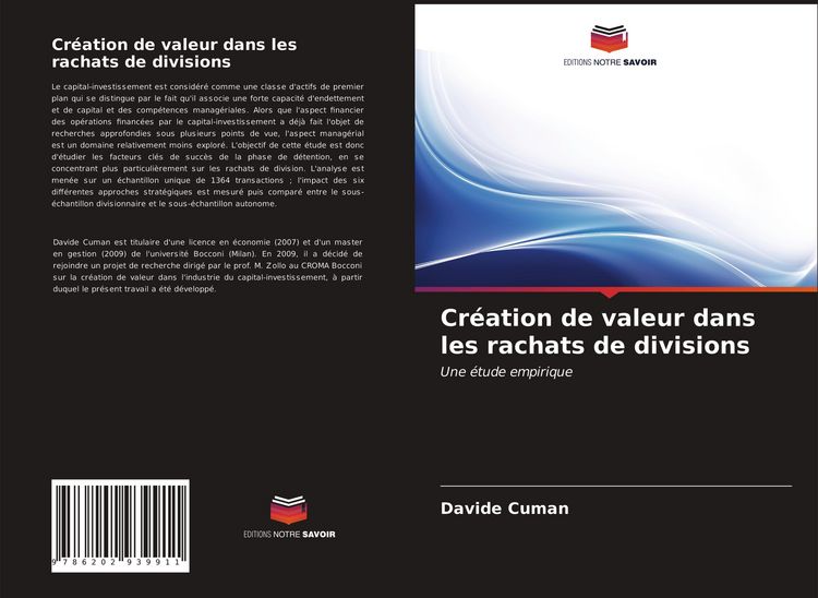 Produktbild: Cr&eacute;ation de valeur dans les rachats de divisions
