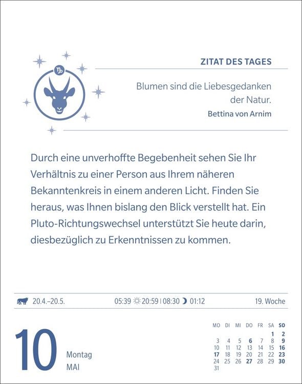 Produktbild: Steinbock Sternzeichenkalender 2027 - Tagesabrei&szlig;kalender - Ihr Horoskop f&uuml;r jeden Tag
