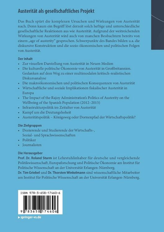 Produktbild: Austerit&auml;t als gesellschaftliches Projekt