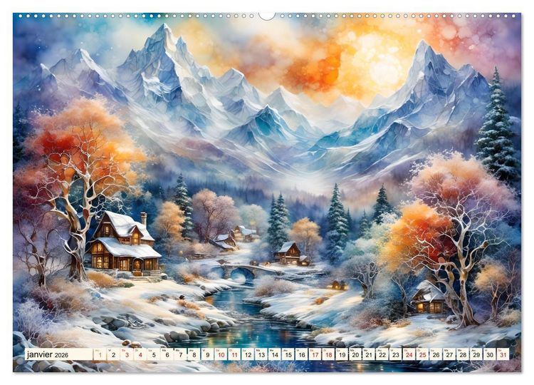 Produktbild: Paysages fluviaux magiques (Calendrier mural 2026 DIN A2 vertical) calendrier de bureau