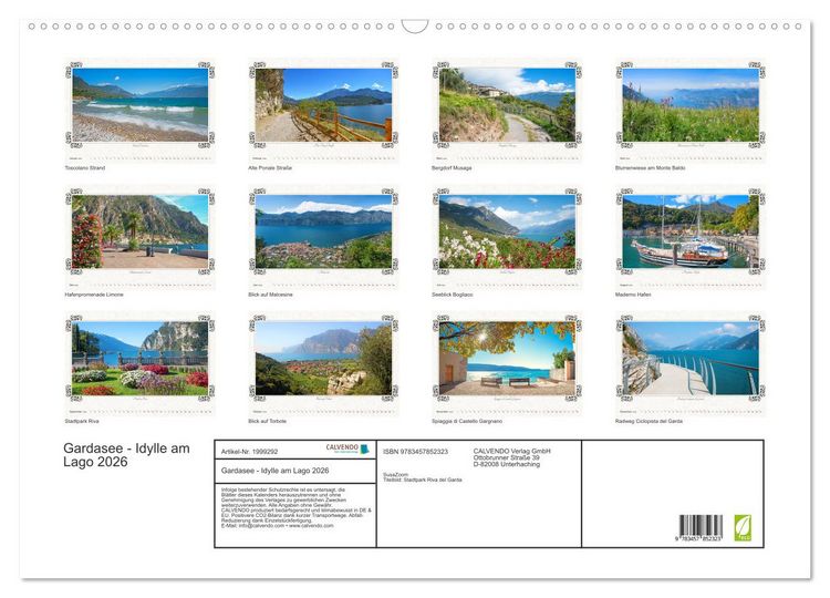 Produktbild: Gardasee - Idylle am Lago 2026 (Wandkalender 2026 DIN A2 quer), CALVENDO Monatskalender