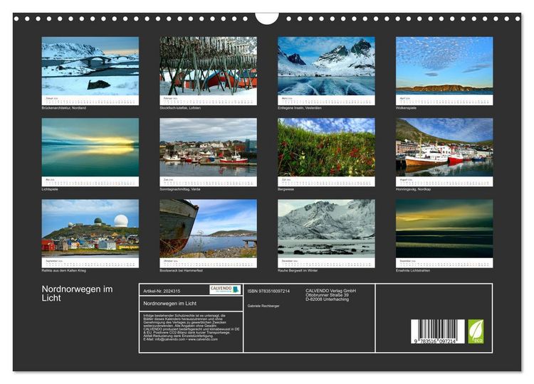 Produktbild: Nordnorwegen im Licht (Wandkalender 2026 DIN A3 quer), CALVENDO Monatskalender