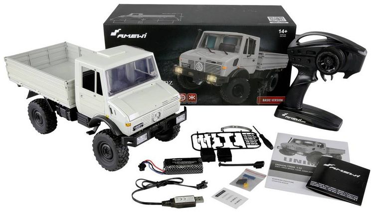 Produktbild: Amewi 22631 Unimog Basic, hellgrau 1:12 Elektro RC Modell-LKW RtR