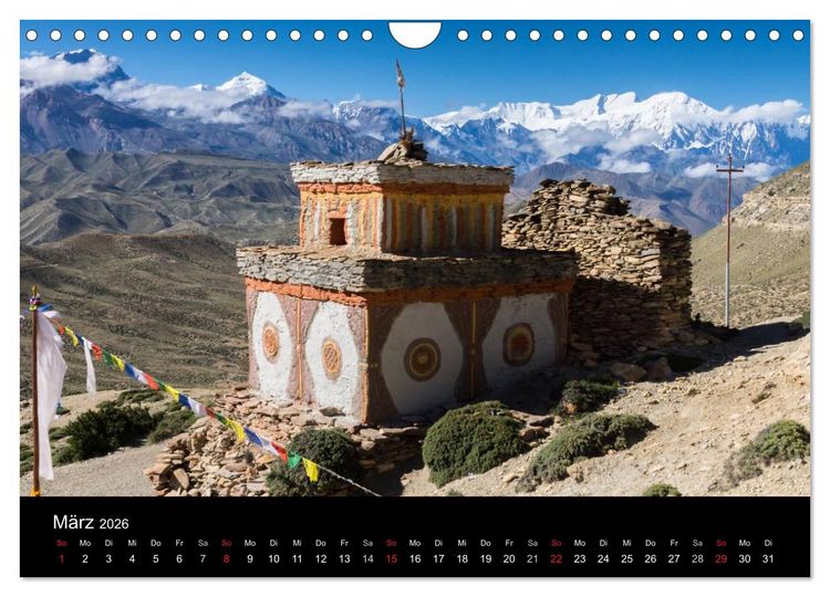 Produktbild: MUSTANG - das verborgene K&ouml;nigreich im Himalaya (Wandkalender 2026 DIN A4 quer), CALVENDO Monatskalender