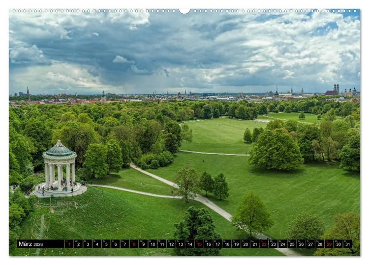 Produktbild: Mein M&uuml;nchen aus der Luft (hochwertiger Premium Wandkalender 2026 DIN A2 quer), Kunstdruck in Hochglanz
