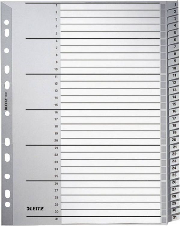 Produktbild: Register Leitz Zahlen Plastik 1-31