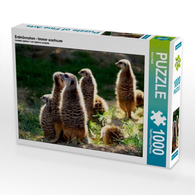 Produktbild: CALVENDO Puzzle Erdm&auml;nnchen - Immer wachsam | 1000 Teile Lege-Gr&ouml;&szlig;e 64x48cm Foto-Puzzle f&uuml;r gl&uuml;ckliche Stunden
