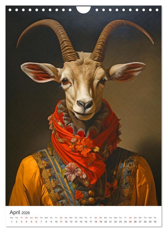 Produktbild: Animal Art - A collection of Renaissance paintings with animal motifs (Wall Calendar 2026 DIN A4 portrait), CALVENDO 12 Month Wall Calendar